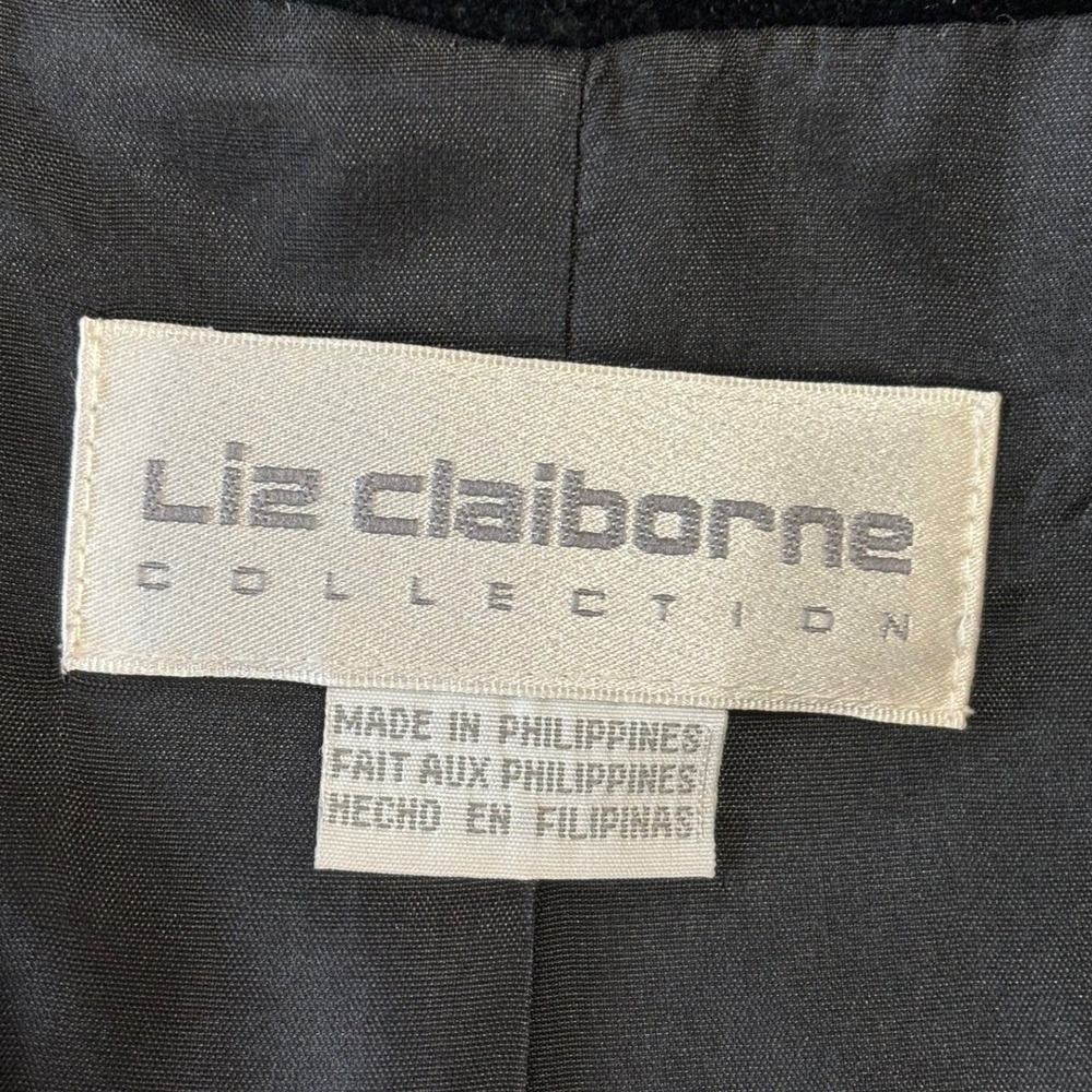 Liz Claiborne Womens Plaid Velvet Trim Blazer Jacket 12 VTG 90s Holiday Career - Picture 3 of 7
